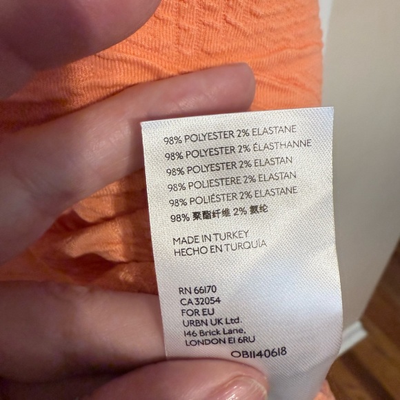 Brand New Free People Orange Textured Mini Dress - Size Medium - Picture 12 of 12